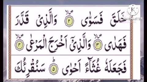 Surah Al A'la 313times||سورة الأعلى ٣١٣مرات ||Surah 87