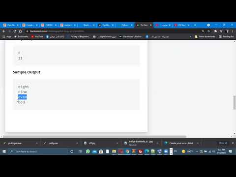 foor loop in hacker rank arabic