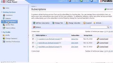 How to create and manage Subscriptions in Plesk