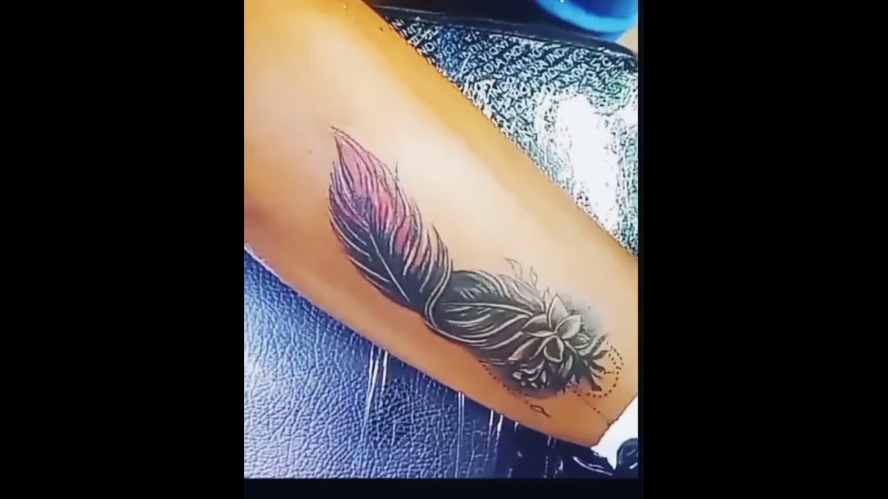 BEAUTIFUL FEATHER TATTOO FOR GIRL  SMALL DESIGN || Small Feather Tattoo For Women...
