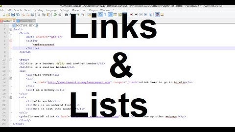 HTML Tutorials: Lists and Links