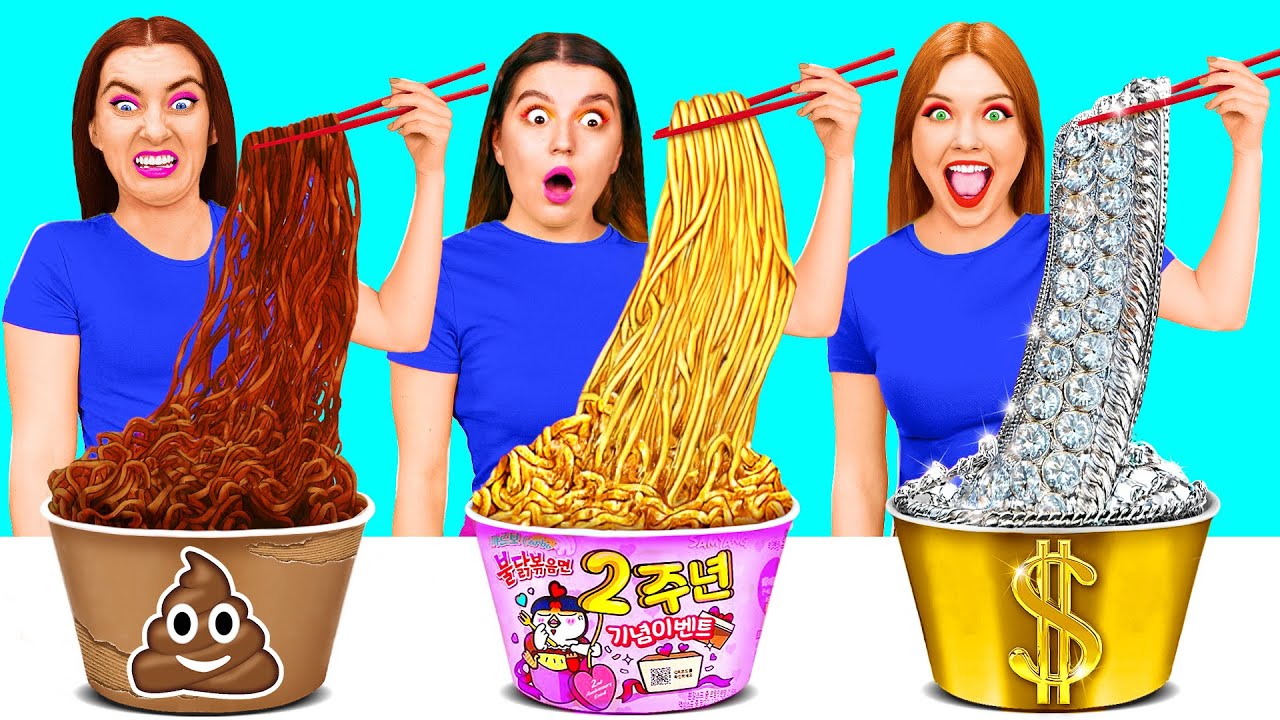 रिच बनाम ब्रोक बनाम गीगा रिच फूड चैलेंज | मज़ेदार फ़ूड हैक्स Fun Fun Challenge