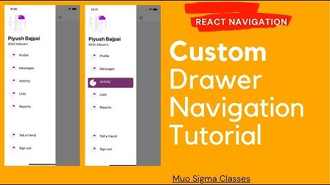 Custom Drawer Navigator in React Navigation v5 Tutorial