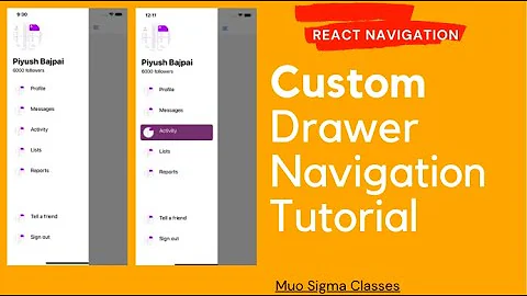 Custom Drawer Navigator in React Navigation v5 Tutorial