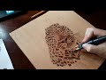 Leopard Wood Burning (speedart) #pyrography #woodburning #speedart