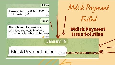 Mdisk Payment Failed Solution