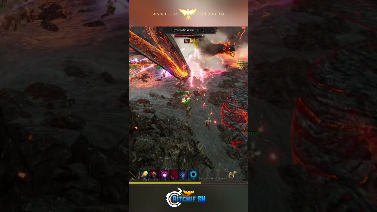 Alpha 1 Pyroclastic Wyrm Boss Fight | Ashes of Creation 