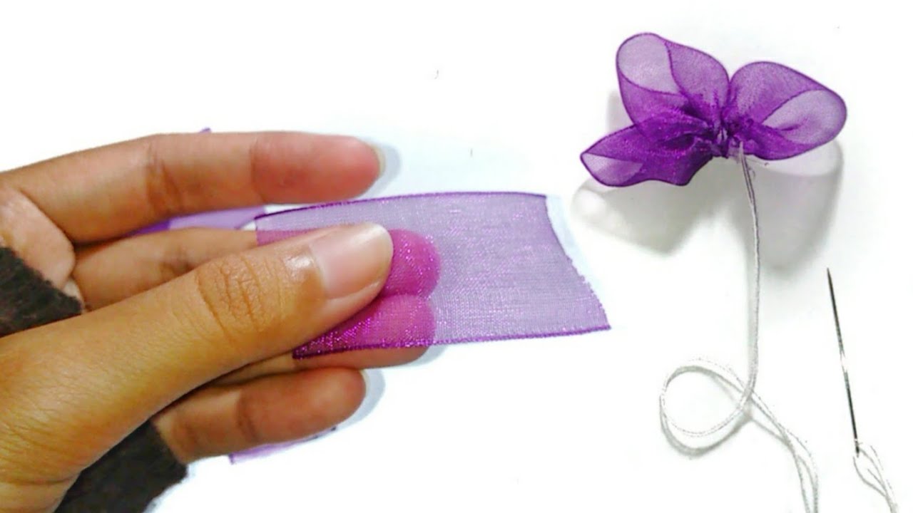 Organza Ribbon Flower Tutorial Ribbon Flower Ideas Easy Ribbon