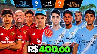 😱 4X4 APOSTADO R$400 COM VISÃO DOS 5! MARECHAL, MANOMAX, ELTIN VS THURZIN E DINI! PSG x ARSENAL