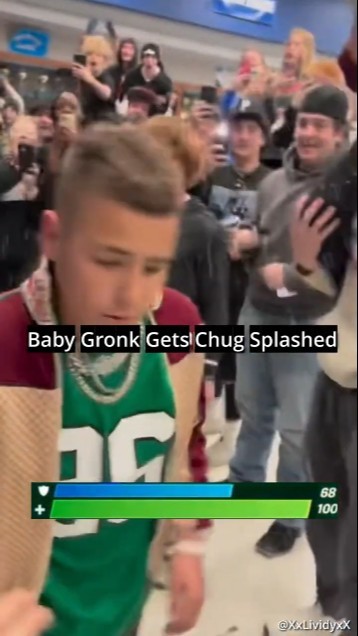 Baby Gronk Gets Chug Splashed 😭