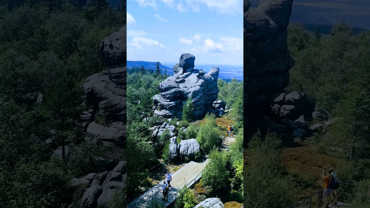 Formacje skalne przy pod punktem widokowym ma Szczelińcu Wielkm 