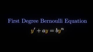 Linearization Of First Degree Bernoulli Equation