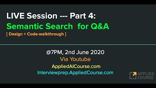 LIVE: Semantic Search for Q&A [Design + Code] --- Part 4/4