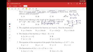 2026 Maths Journal Sample Questions, SECTION A #g12 #maths #education #study #exam 