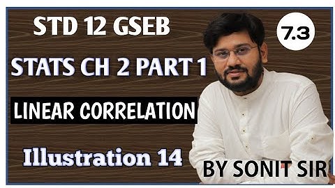 7.3 illustration 14 pg no 80 cov(x,y),sx,sy method lin ear correlation  std 12 chapter2 part1 gseb