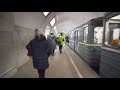 Russia, Moscow, metro ride at night from Кита́й-го́род to Третьяко́вская