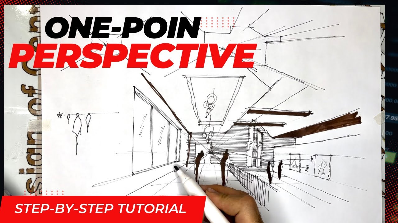 Step-by-Step One-Point Interior Perspective Drawing Tutorial | Beginner Art Lessonآموزش پرسپکتیو
