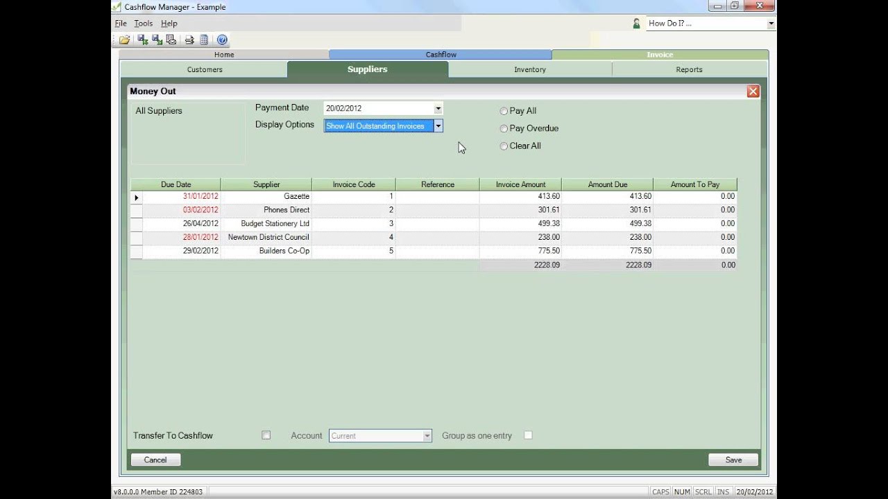 How to Process a Payment in Cashflow Manager Small Business Accounting ...
