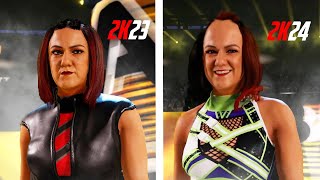 WWE 2K24 vs WWE 2K23 - New Character Models,Graphics,Entrance Comparison