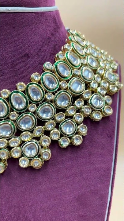 Emerald Meenakari Gold Tone Kundan Semi Bridal Set | Semi 18