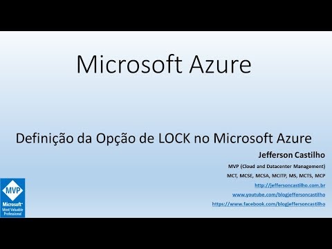 Definição da opção de lock no Microsoft Azure