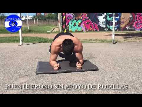 Puente prono sin apoyo de rodillas entrenamiento funcional aplicado a los deportes