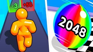 Tall man run VS Ball run 2048 All level gameplay android iOS