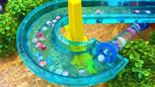 Water Marble ASMR ☆ Ultimate relaxation!Super Popular Somen Galaxy & Orange Spinning Marble Race