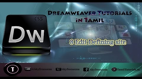 Adobe Dreamweaver Tutorials in Tamil 8 Edit Defining site