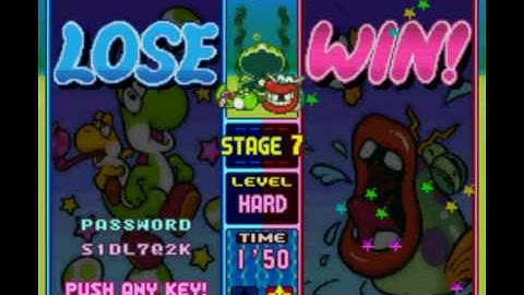 Me failing at the Lungefish fight in Tetris Attack