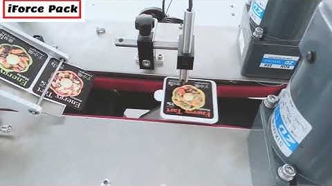 Automatic Thai food box tray two sides top bottom labeling machine label applicator line