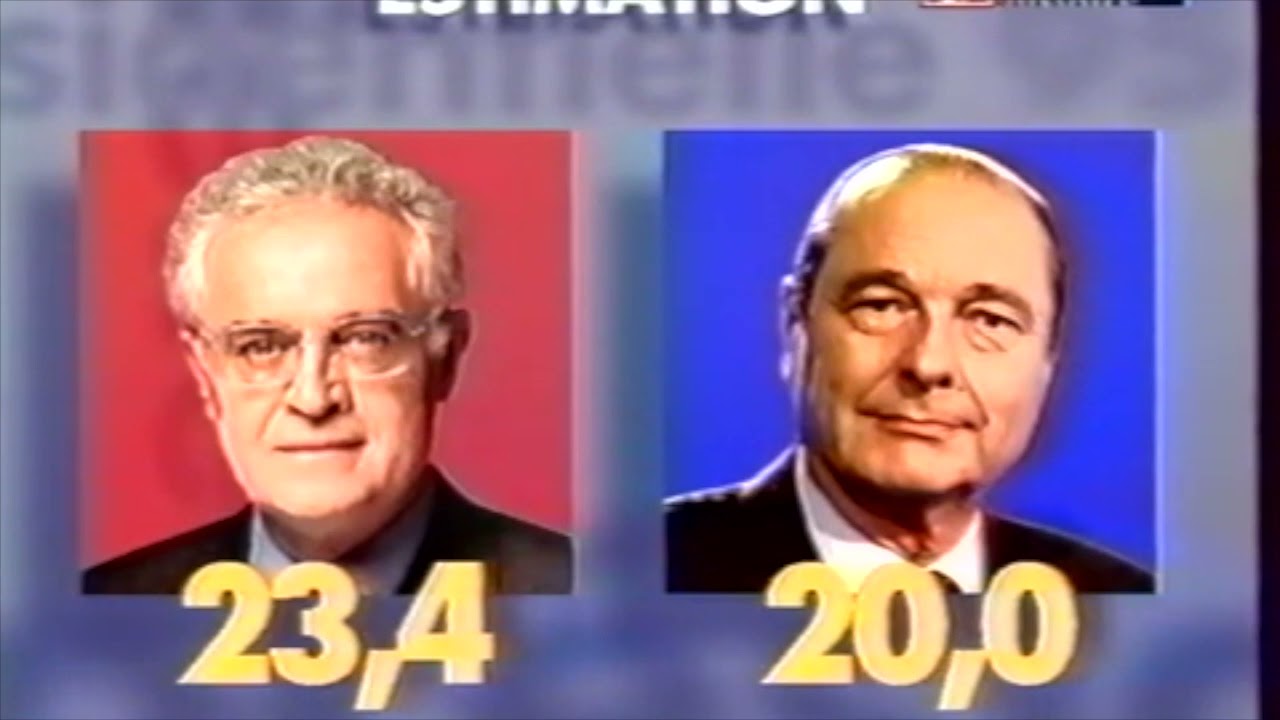 TF1, France 2-3 - 23 Avril 1995 - 1er tour présidentielles 1995 - Archive 112 du Fantôme du Temps
