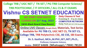 PG TRB CS | Online LIVE Class | Computer Network | Unit 10 | UGC NET | TN SET | College TRB | 2023