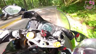 S1kRR local Vs GSXR1000R motorcycle moments on Tail of the Dragon