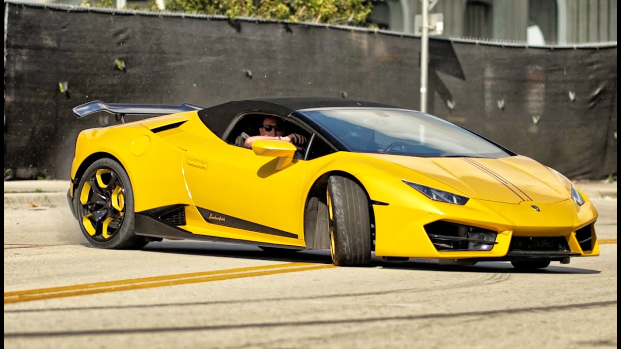 Lamborghini Huracan LOUD ANGRY BULL IN INSANE ACTION - FLY BY & DRIFT ...