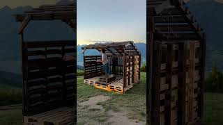 Turning Wooden Pallets Into the Most COZY Backyard Lounge! 🪵💡