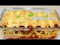 Cannelloni with minced meat | Italian meat dish with béchamel sauce and cheese | Meat cannelloni