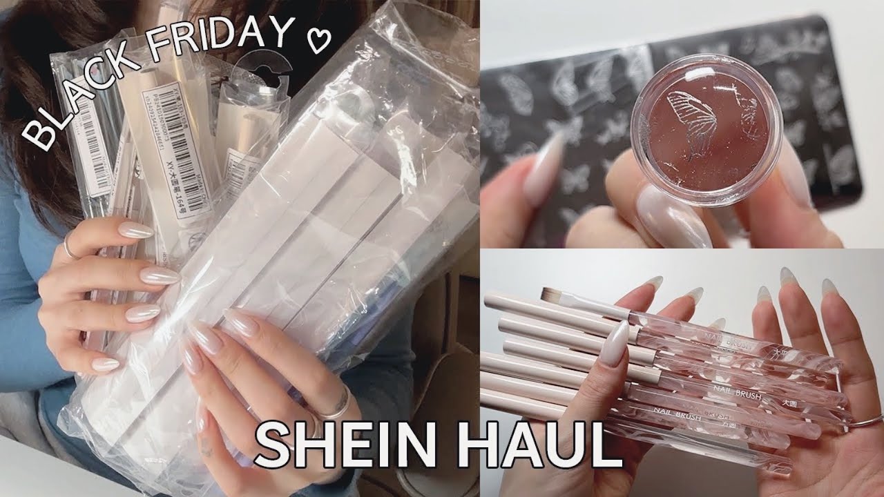 쉬인 네일 하울 ✩°｡⋆⸜🛍️ | 쉬인 블프 2024 | 네일재료 언박싱 | 셀프네일 기초 재료 | 네일 아트 재료
