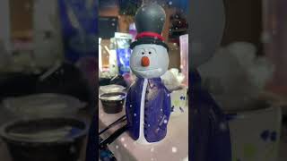 Painted my hand carved snowman #capcut #woodscraft