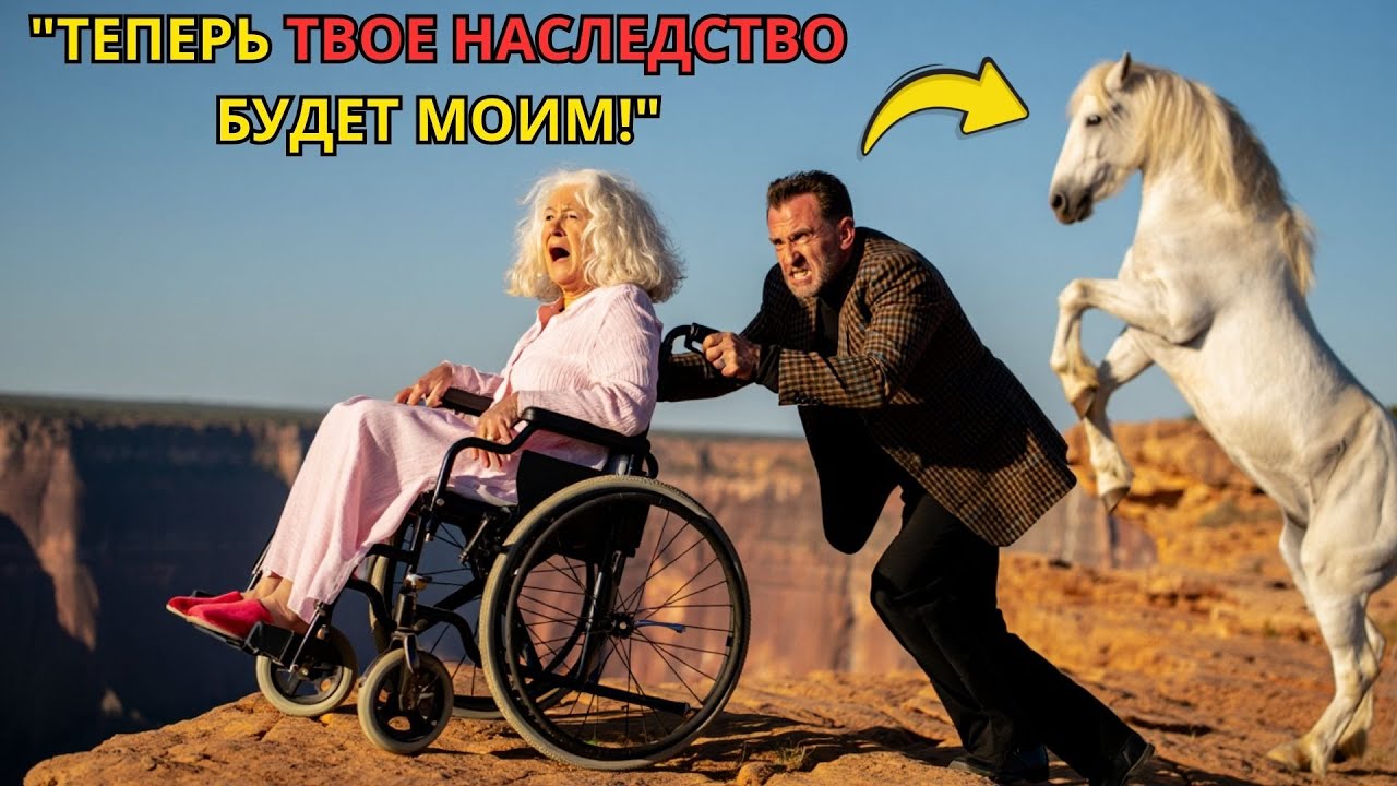 Сын Сталкивает Свою Мать Со Скалы В Инвалидной Коляске, Ради Наследства, Но Лошадь Все Видела.