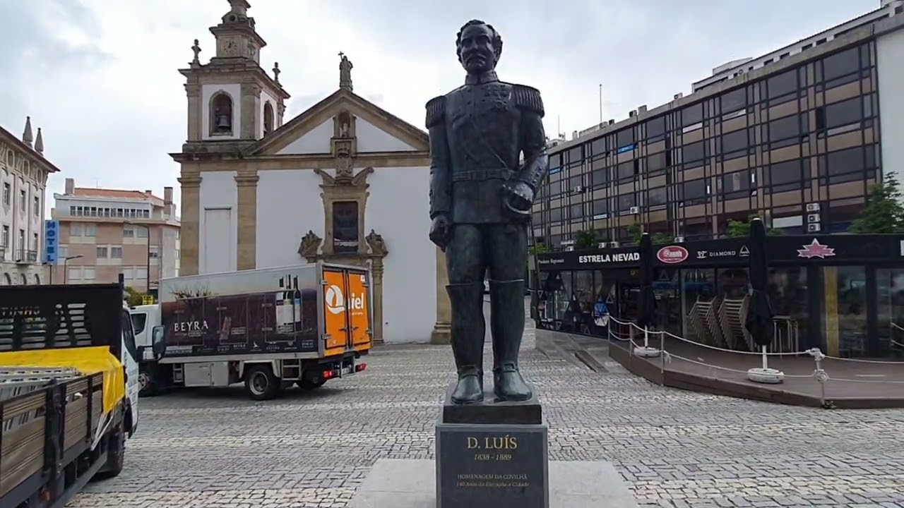 A antiga Praça do Pelourinho na Covilhã, Centro de Portugal.