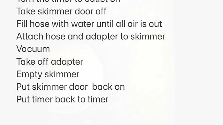 Sinclair Pool Instructions