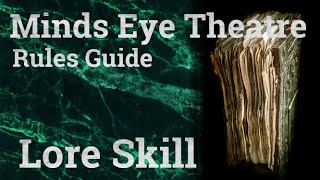 Vampire the Masquerade Minds Eye Theatre Rules Guide Lore Skill
