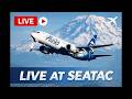 🔴 LIVE Seattle SeaTac Airport | Plane Spotting | 4K PTZ Camera Tours | Mount Rainier | Scenic Views