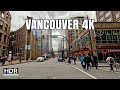 Downtown Vancouver driving Tour 4K || Canada Place, BC Place, Vancouver Public Library