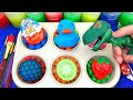Satisfying Video l Glossy Playdoh Lollipop Candy M&M with Magic Rainbow Brush & Fruit Cutting ASMR