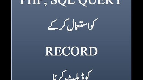 PHP SQL Delete Query