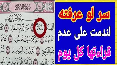 سر لو عرفته في سورة التكاثر لندمت على عدم قراءتها كل يوم ونحن عنه غافلون!