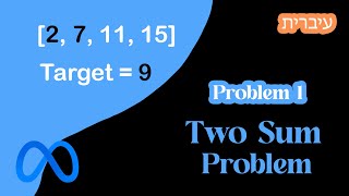 Two Sum - Leetcode 1 - HashMap - Python - Hebrew - ליטקוד בעברית