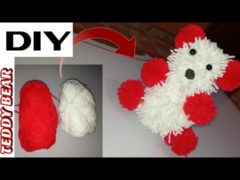 COMO: PRESENTE DO NATAL DIY POMPOM PELUCHE / VALENTINE / IDEA / LÃ PELUCHE / Teddy Bear PRESENTE #DIY